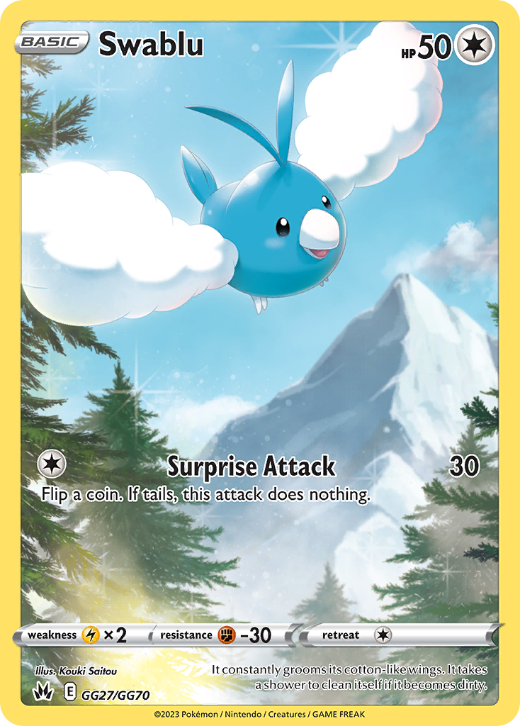 Swablu GG27/GG70 Trainer Gallery Rare Crown Zenith Galarian Gallery Holo NM/M