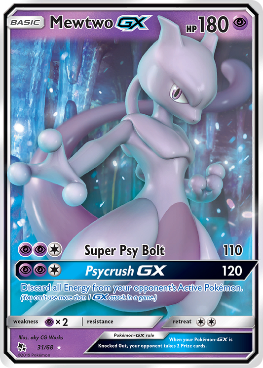 Mewtwo GX 31/68 GX Rare Hidden Fates Holo NM/M