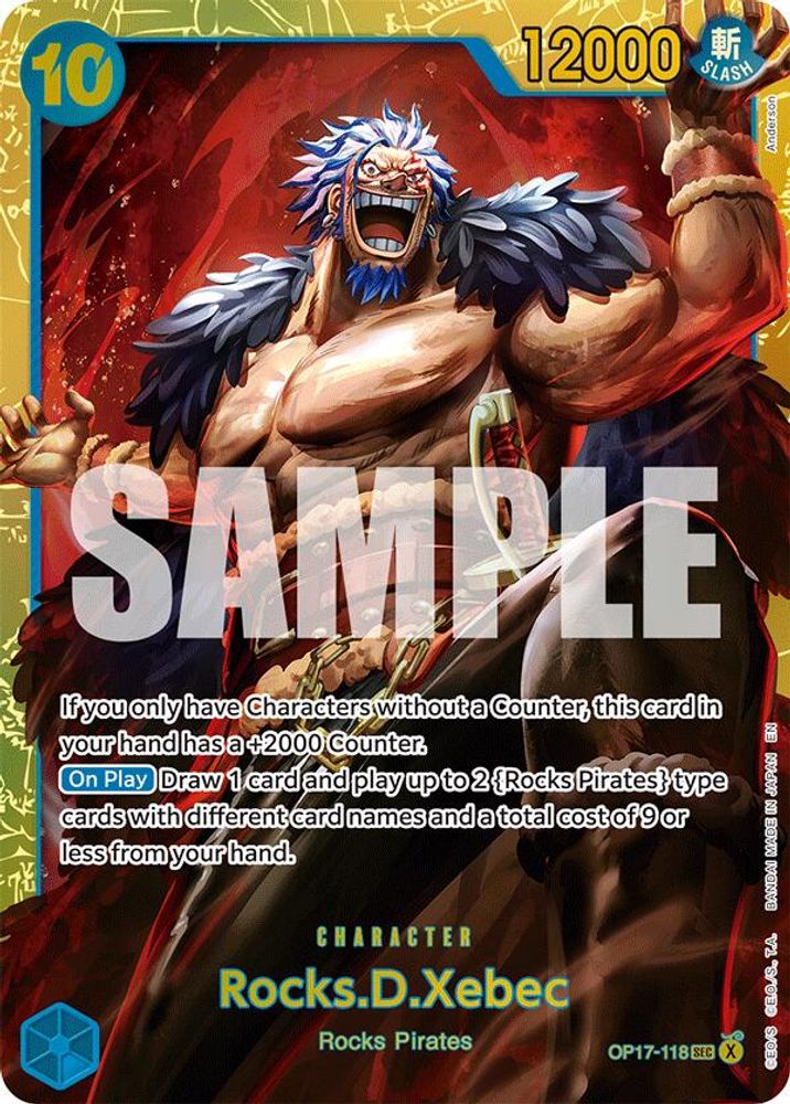 Rocks.D.Xebec (118) OP17-118 Secret Rare The World's Strongest Warriors NM/M