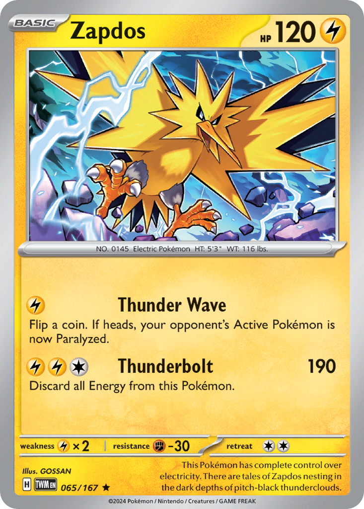 Zapdos 065/167 Rare Twilight Masquerade NM/LP