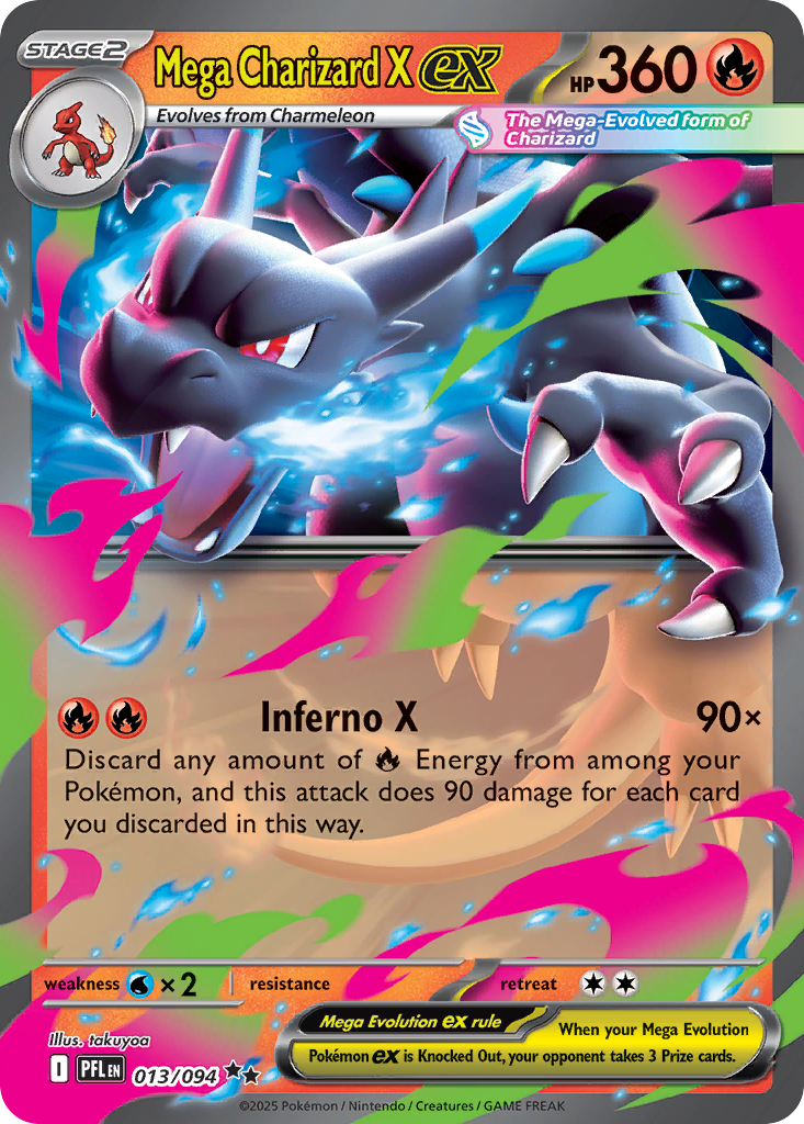 Mega Charizard X ex 013/094 Double Rare Phantasmal Flames NM/M