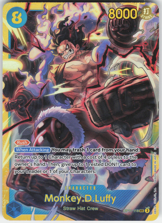 Monkey.D.Luffy (118) SEC A Fist of Divine Speed OP11-118 NM