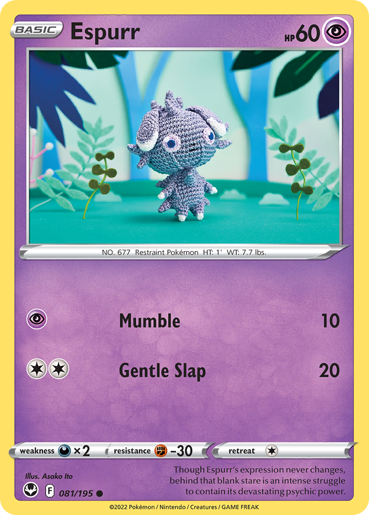 Espurr 081/195 Common Reverse Holo Silver Tempest NM/LP