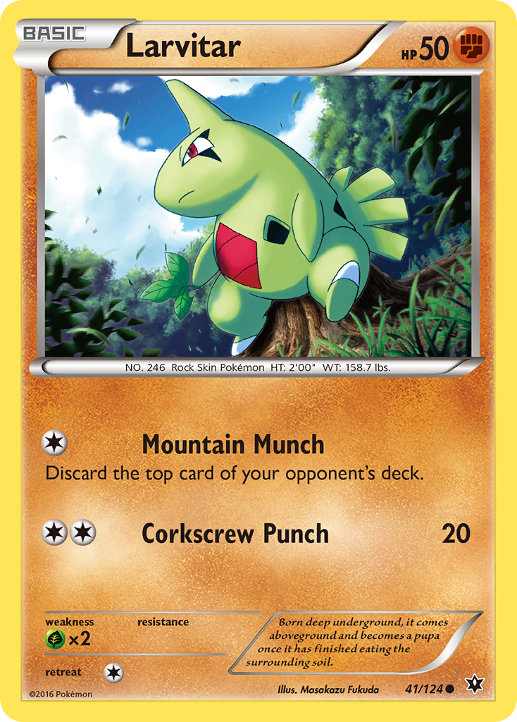 Larvitar 41/124 Common Reverse Holo Fates Collide NM/LP