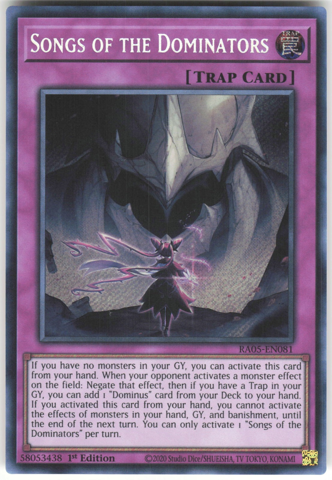 Songs of the Dominators (Platinum Secret Rare) Platinum Secret Rare Rarity Collection 5 RA05-EN081 NM