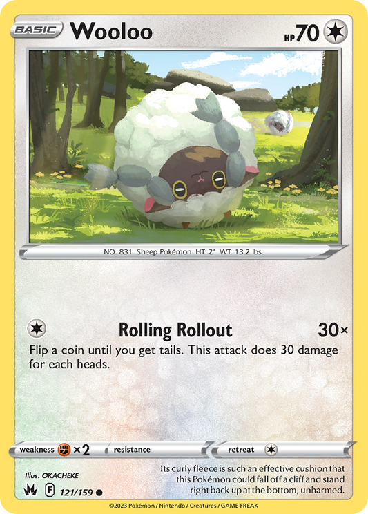 Wooloo 121/159 Common Reverse Holo Crown Zenith NM/LP