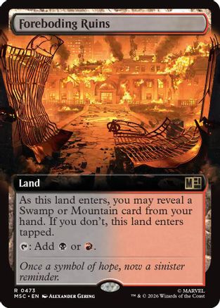 Foreboding Ruins (Extended Art) 473 Rare Commander: Marvel Super Heroes NM/M
