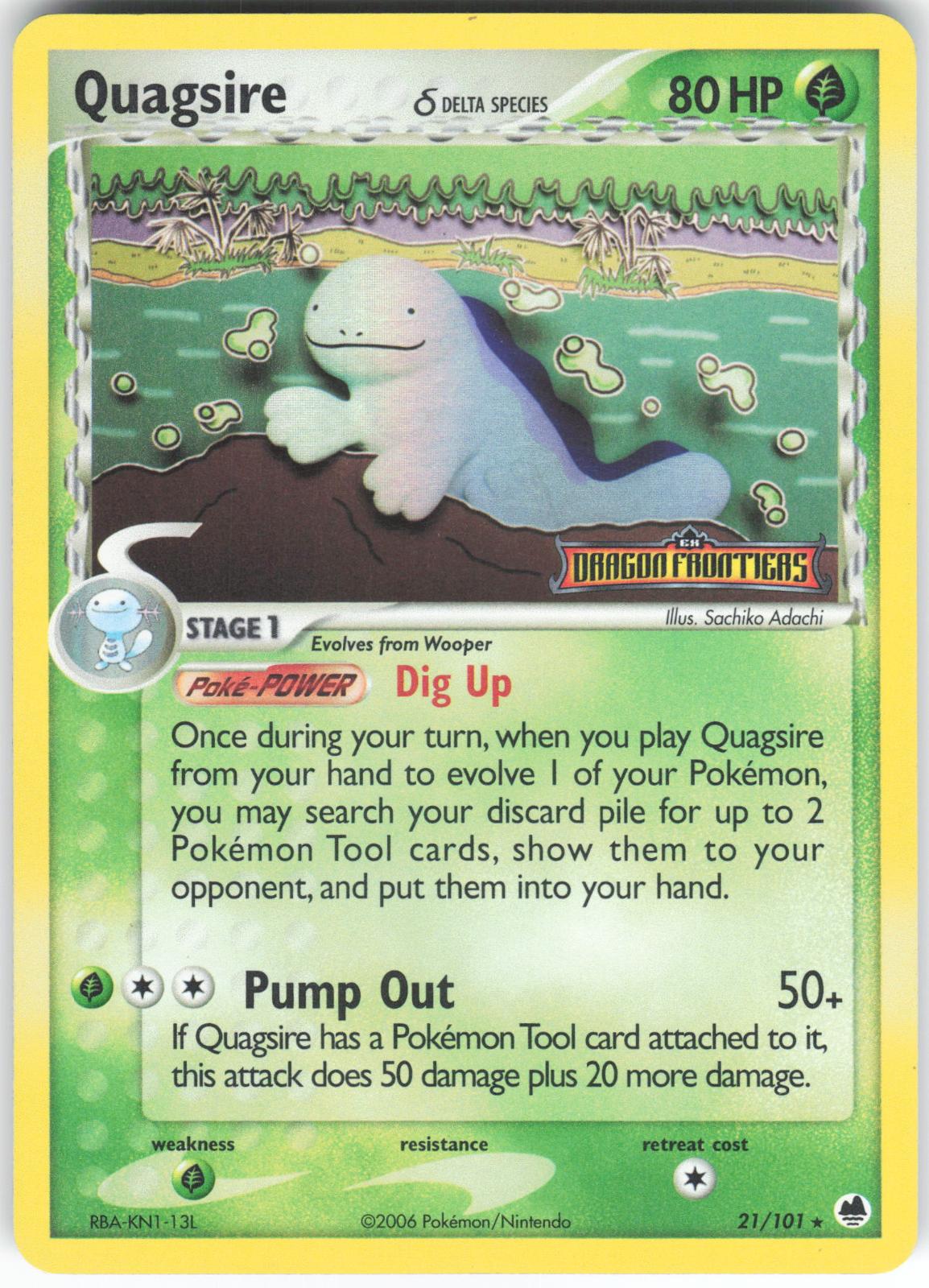 Quagsire 21/101 Rare Reverse Holo Dragon Frontiers LP
