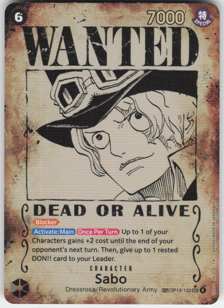 Sabo (120) (Wanted Poster) SEC Carrying On His Will OP13-120 NM