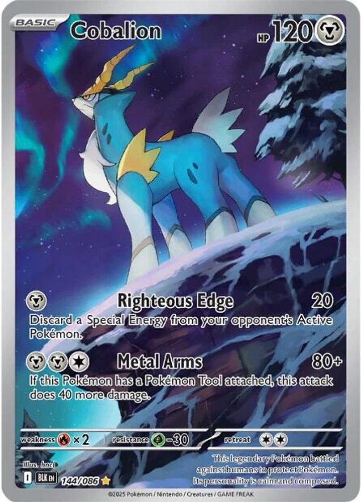 Cobalion 144/086 Illustration Rare Black Bolt Holo NM/M