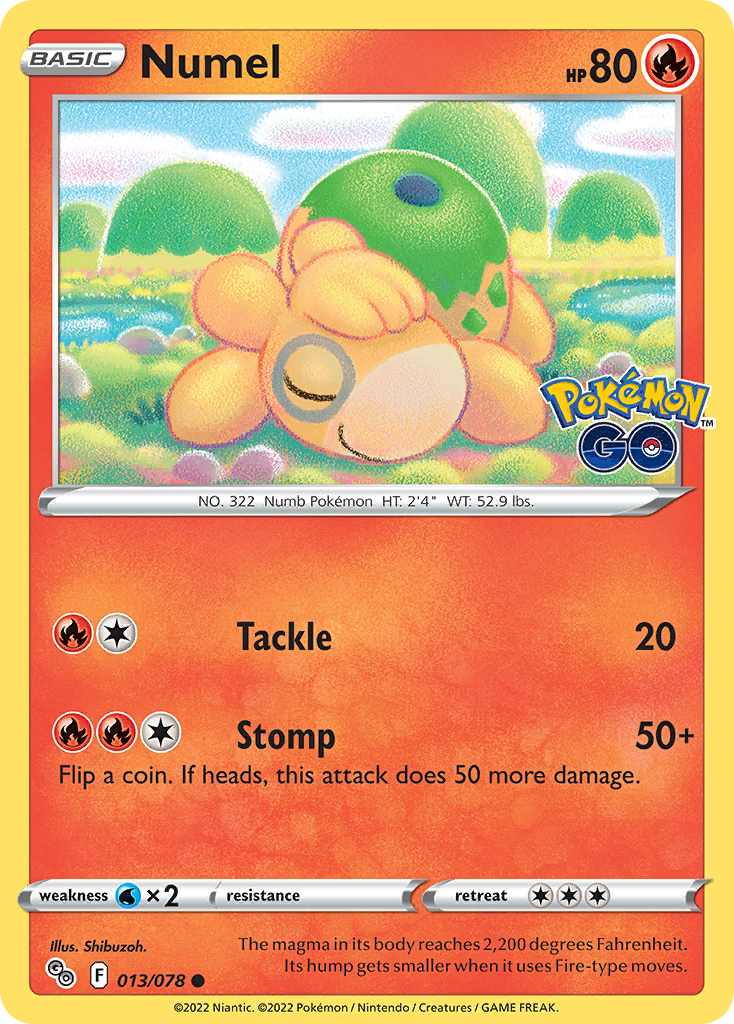 Numel 013/078 Common Reverse Holo Pokemon GO NM/LP