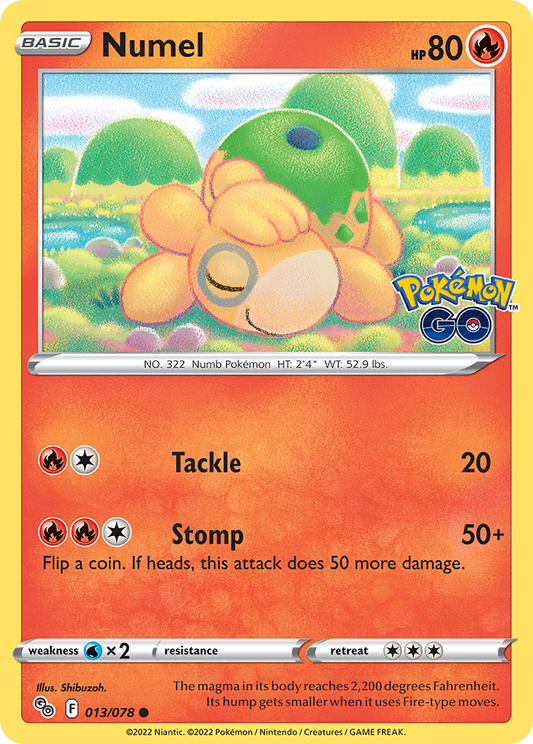 Numel 013/078 Common Reverse Holo Pokemon GO NM/LP