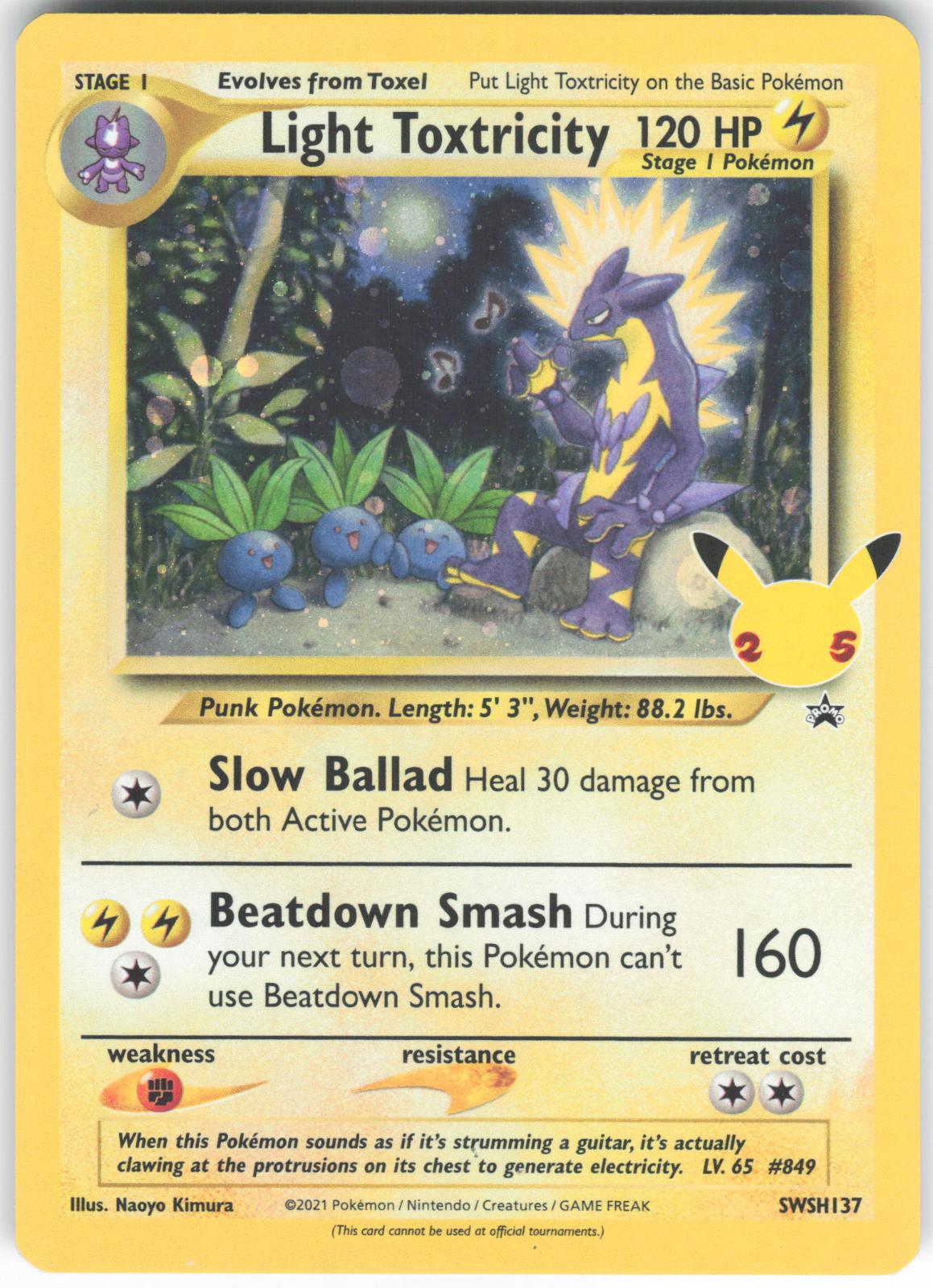 Light Toxtricity SWSH137 Promo Sword & Shield Promo Holo LP