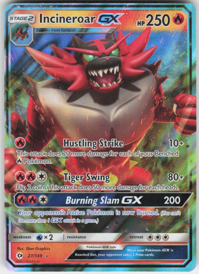 Meta Incineroar Move Set Incineroar GX Ultra Rare SM Base Set 27/149 NM – Raptor Games