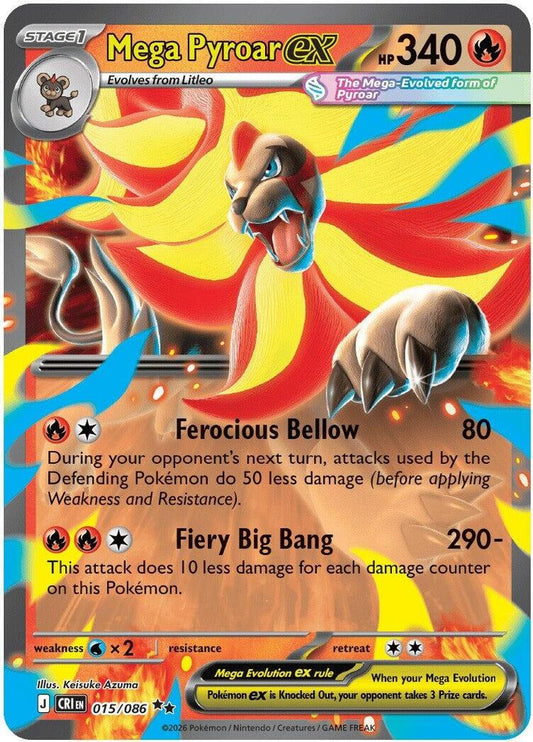 Mega Pyroar ex 015/086 Double Rare Chaos Rising Holo NM/M