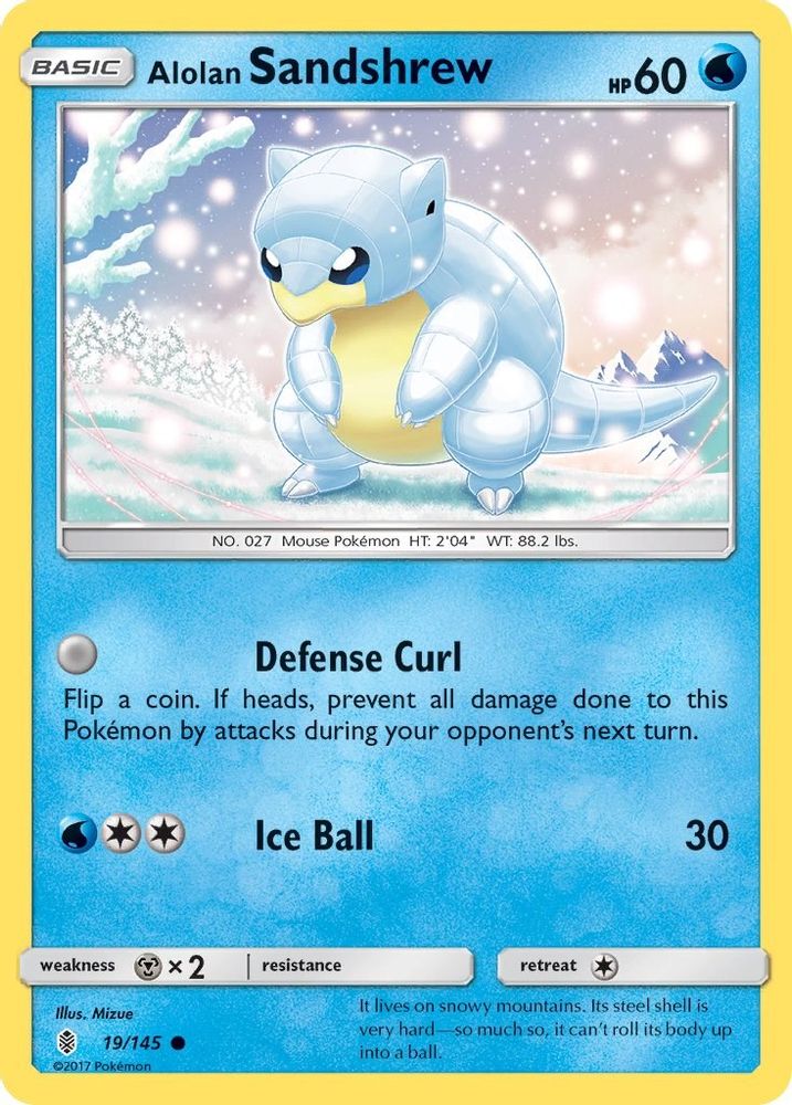 Alolan Sandshrew 19/145 Common Guardians Rising NM/M