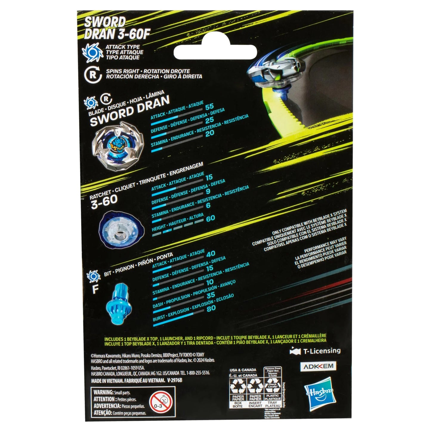 Beyblade X Sword Dran 3-60F Starter Pack