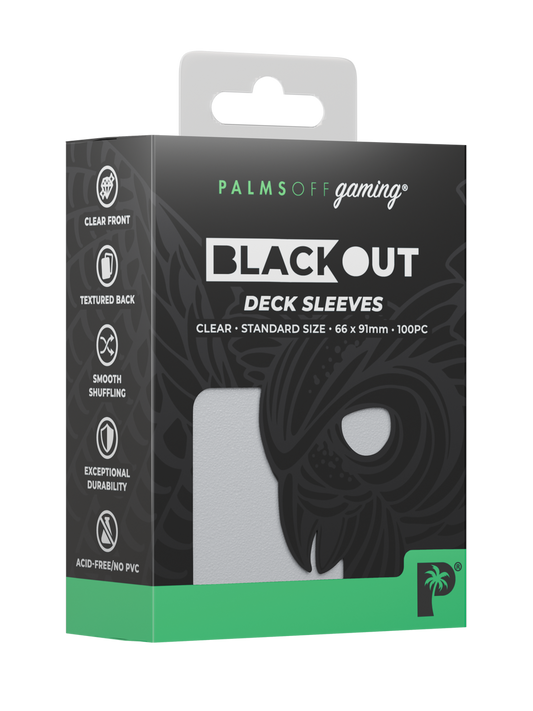 Palms Off Gaming | Blackout Deck Sleeves - Standard Size - Clear