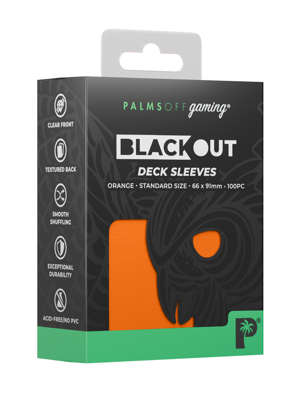 Palms Off Gaming | Blackout Deck Sleeves - Standard Size - Orange