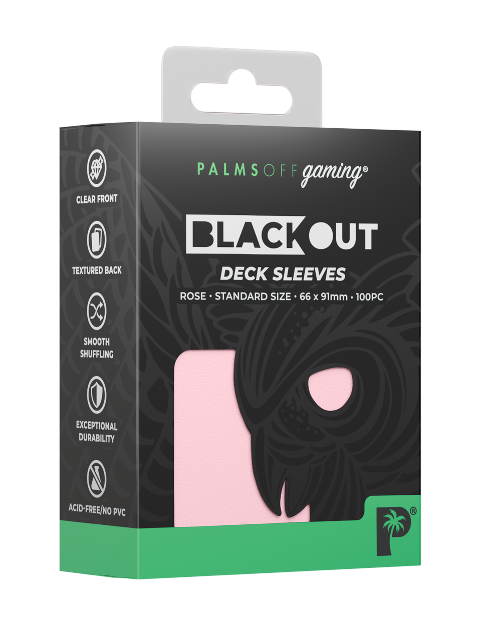 Palms Off Gaming | Blackout Deck Sleeves - Standard Size - Rose