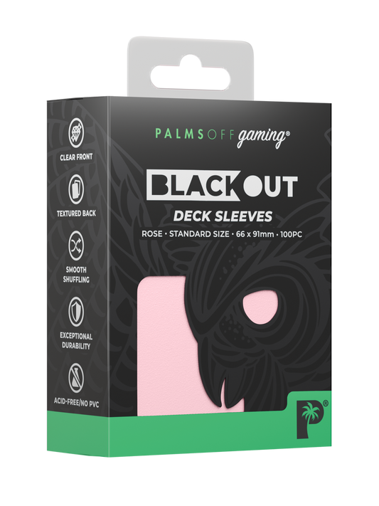 Palms Off Gaming | Blackout Deck Sleeves - Standard Size - Rose