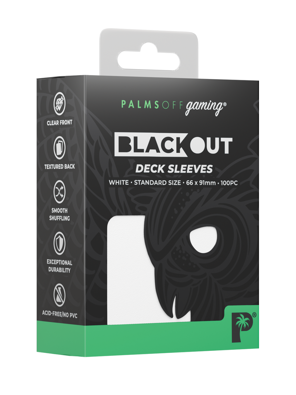 Palms Off Gaming | Blackout Deck Sleeves - Standard Size - White
