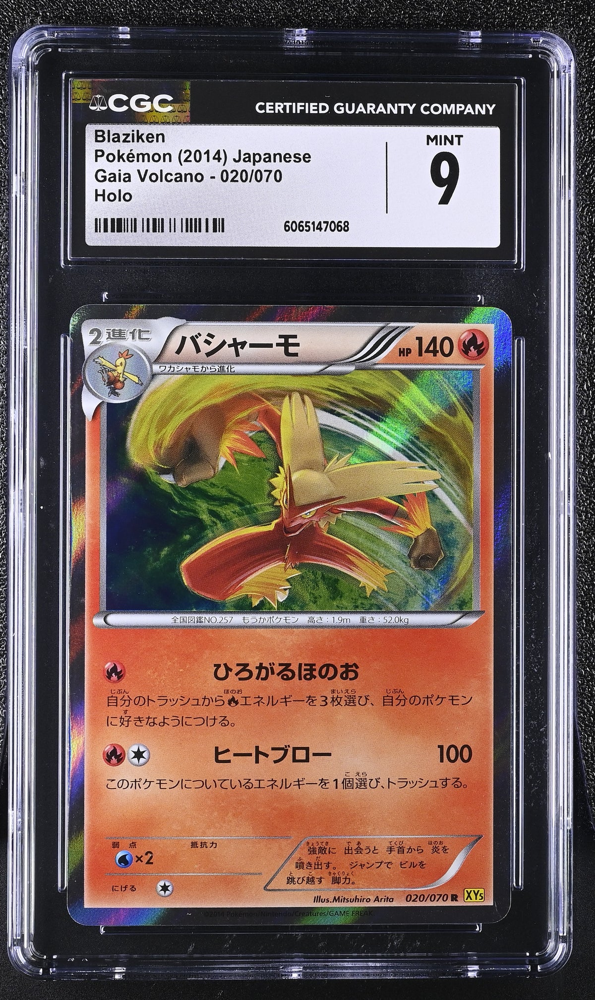 CGC 9 2014 POKEMON JAPANESE BLAZIKEN GAIA VOLCANO #020 6065147068