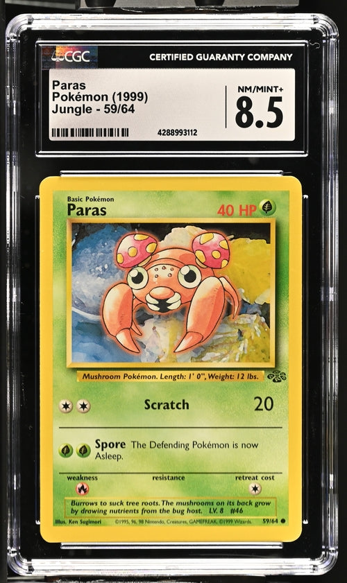 CGC 8.5 Paras Pokémon 1999 English Jungle - Unlimited 59/64 Common