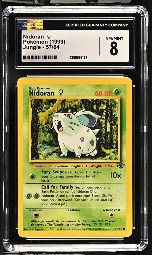 CGC 8 Nidoran Pokémon 1999 English Jungle - Unlimited 57/64 Common