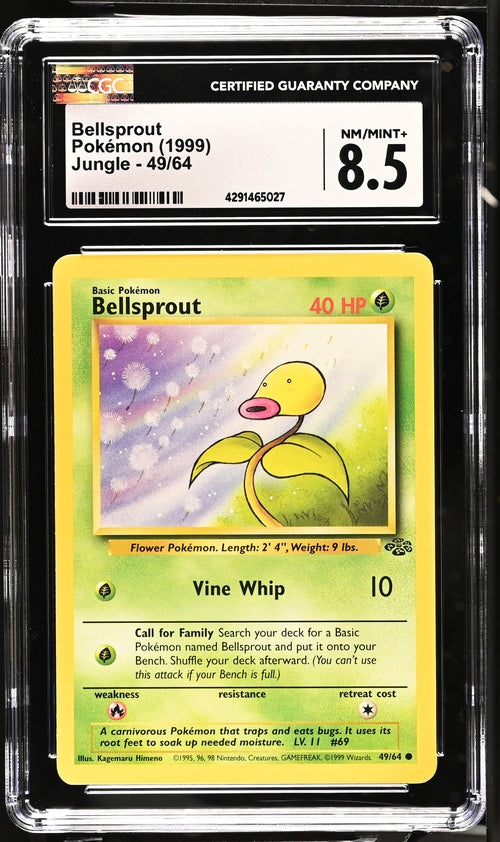 CGC 8.5 Bellsprout Pokémon 1999 English Jungle - Unlimited 49/64 Common