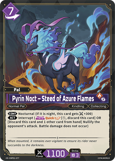 [EBP01-077](R) Pyrin Noct - Steed of Azure Flames {Foil} NM/M