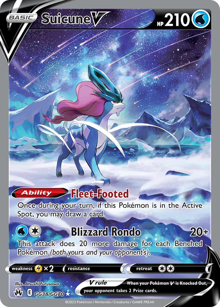 Suicune V GG38/GG70 V Rare Crown Zenith Galarian Gallery Holo NM/M