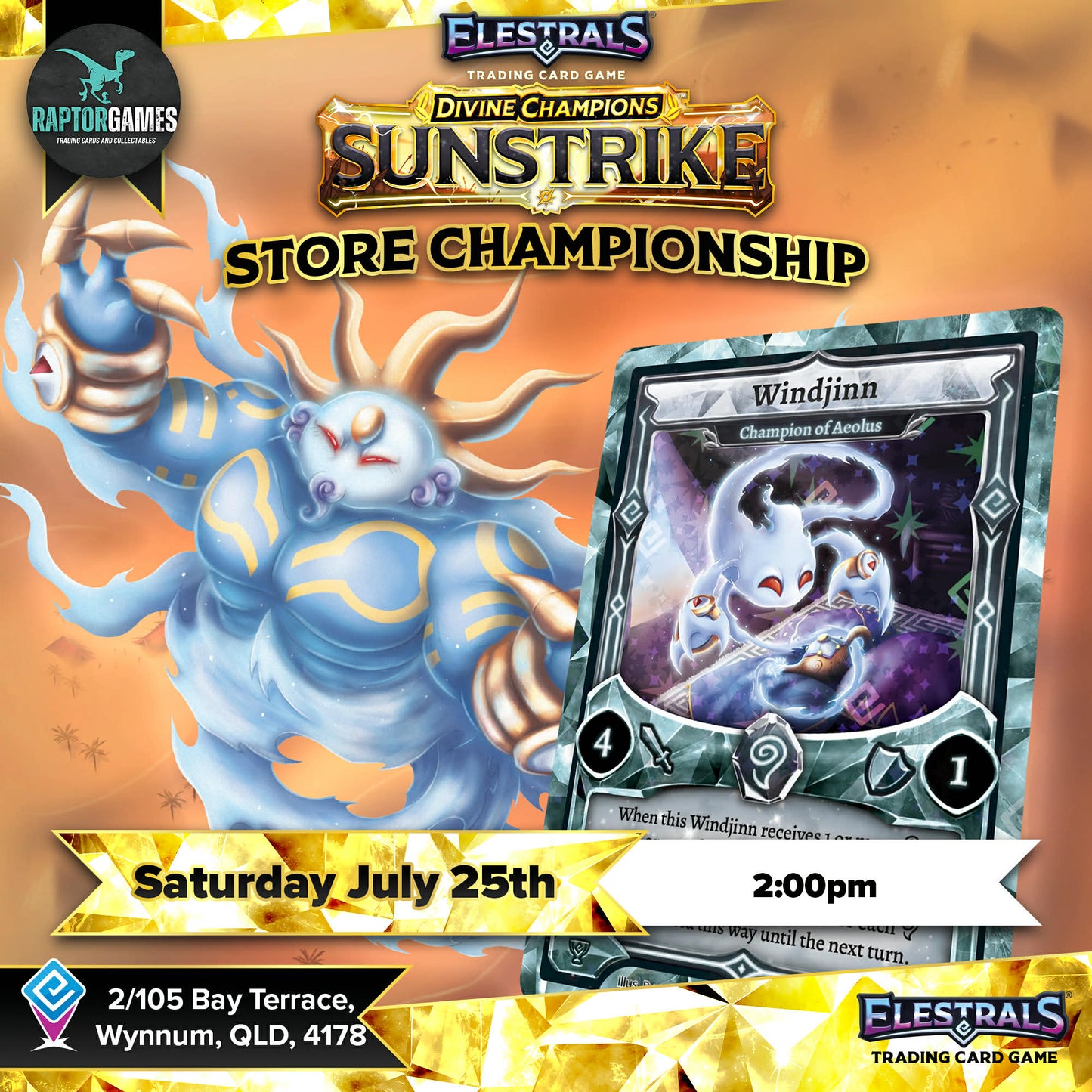 Raptor Games - Elestrals Sunstrike Store Championship - Saturday 25th July 2pm