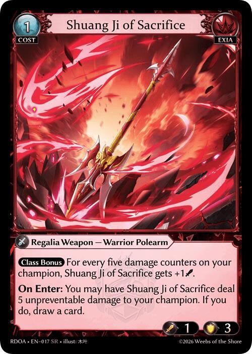 Shuang Ji of Sacrifice 017 Super Rare Radiant Origins NM