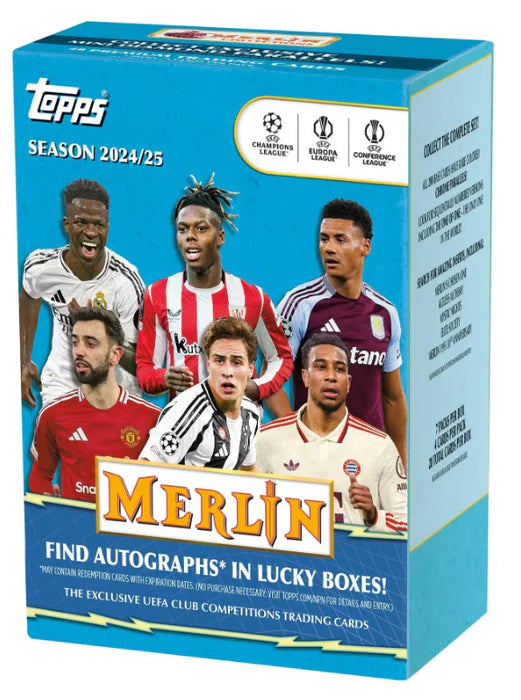 2024-25 Topps UEFA Club Competitions Merlin Chrome Soccer Blaster Value Box
