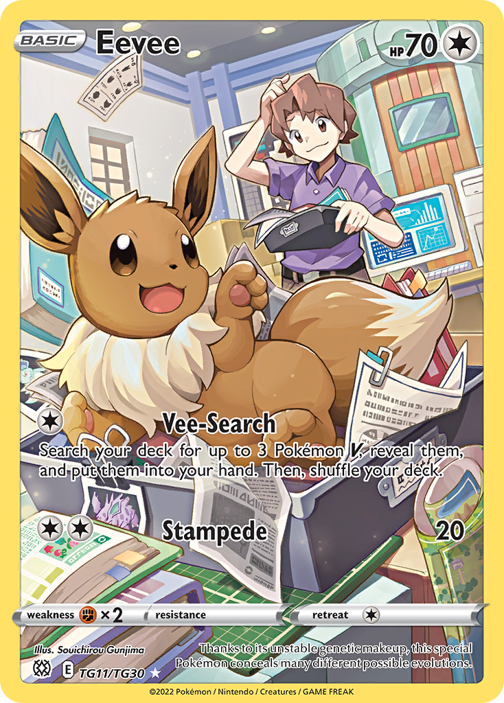 Eevee TG11/TG30 Trainer Gallery Rare Brilliant Stars Trainer Gallery Holo NM/M