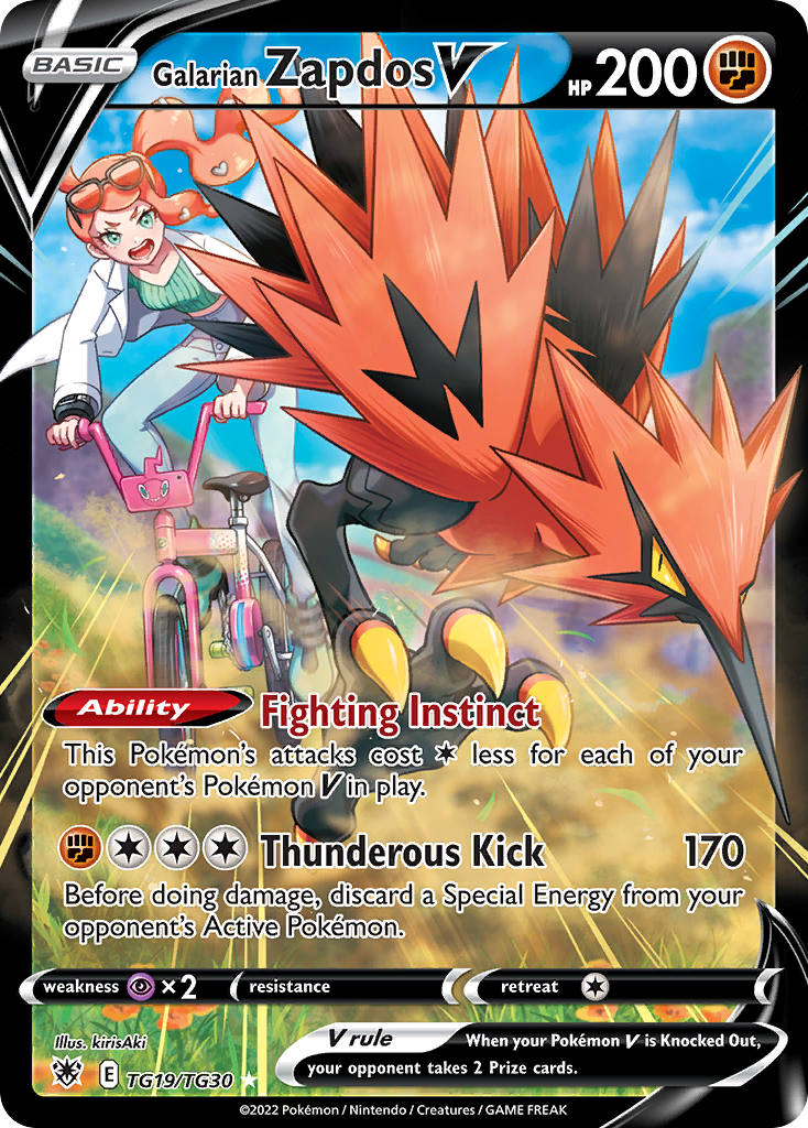 Galarian Zapdos V TG19/TG30 V Rare Astral Radiance Trainer Gallery Holo NM/M