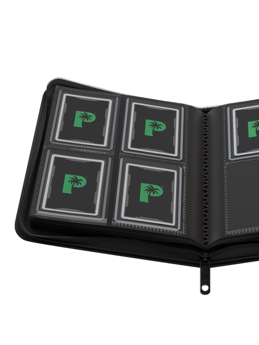 Palms Off Gaming | Collector's Series TOP LOADER Zip Binder - 4 Pocket - Black