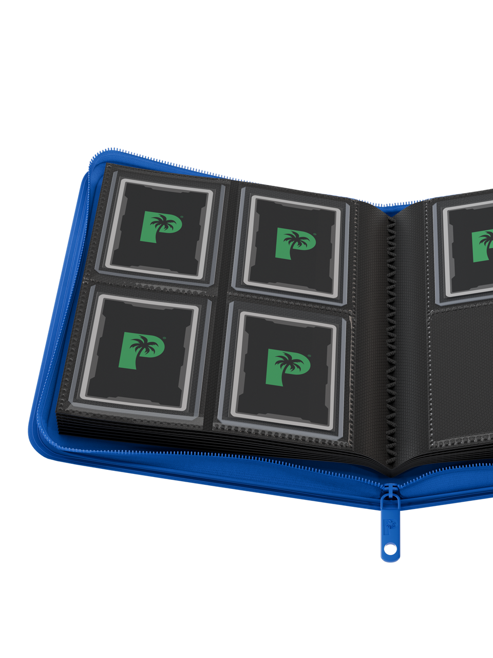 Palms Off Gaming | Collector's Series TOP LOADER Zip Binder - 4 Pocket - Blue