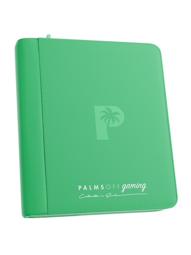 Palms Off Gaming | Collector's Series TOP LOADER Zip Binder - 4 Pocket - Green