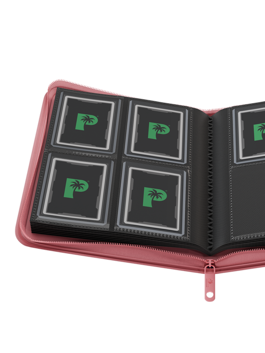 Palms Off Gaming | Collector's Series TOP LOADER Zip Binder - 4 Pocket - Pink