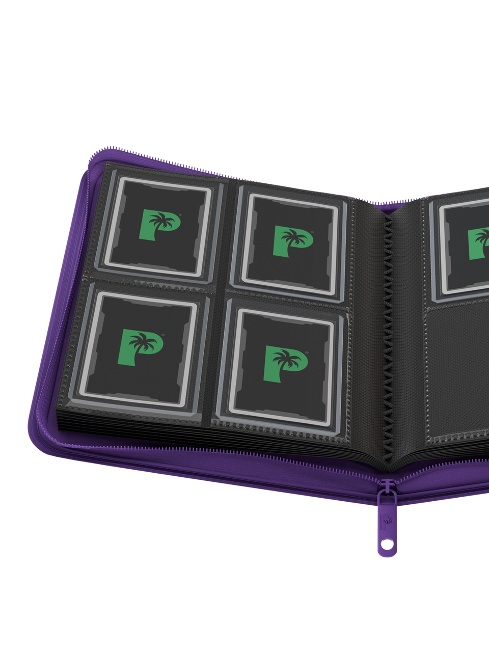 Palms Off Gaming | Collector's Series TOP LOADER Zip Binder - 4 Pocket - Purple