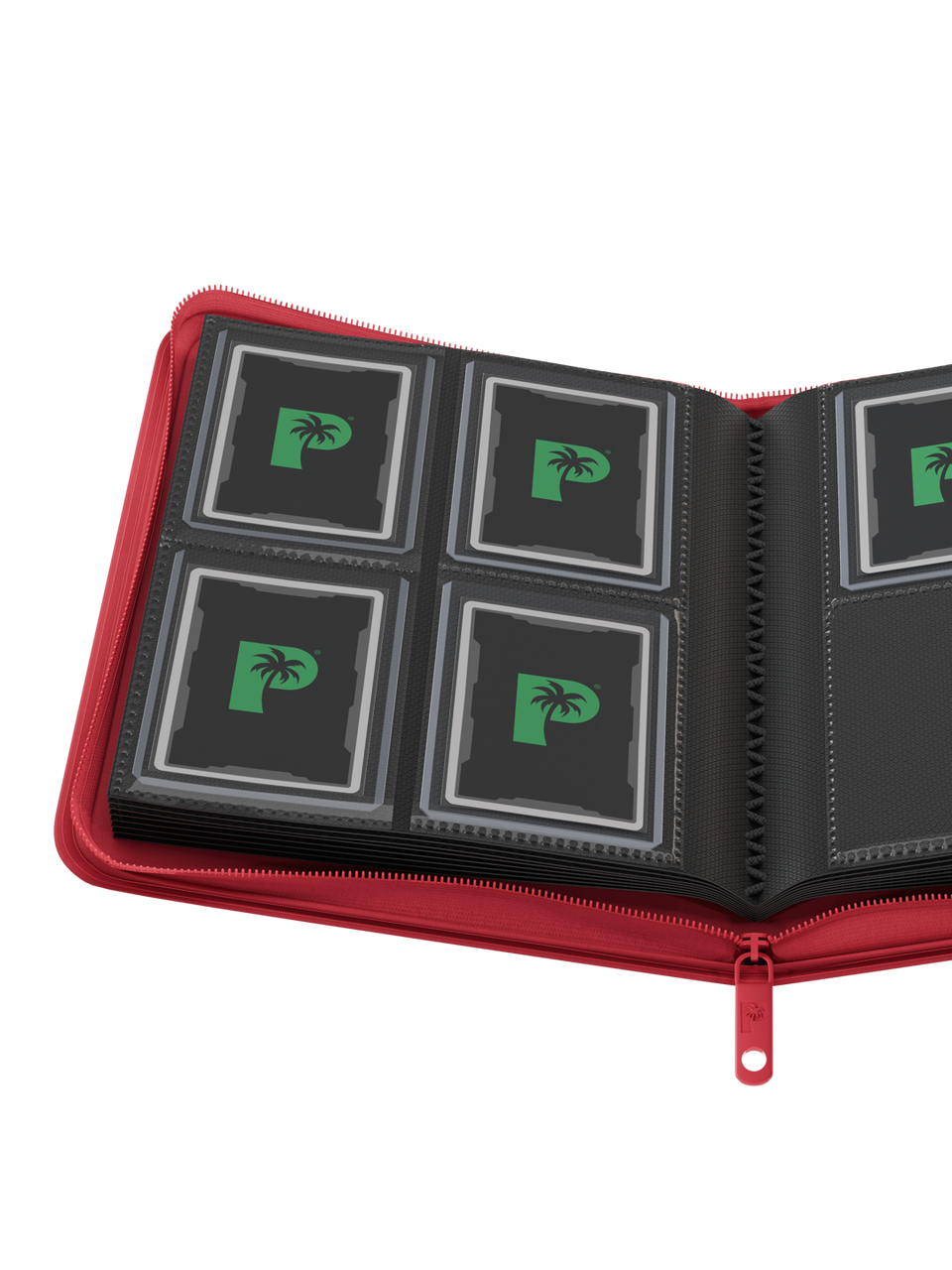 Palms Off Gaming | Collector's Series TOP LOADER Zip Binder - 4 Pocket - Red