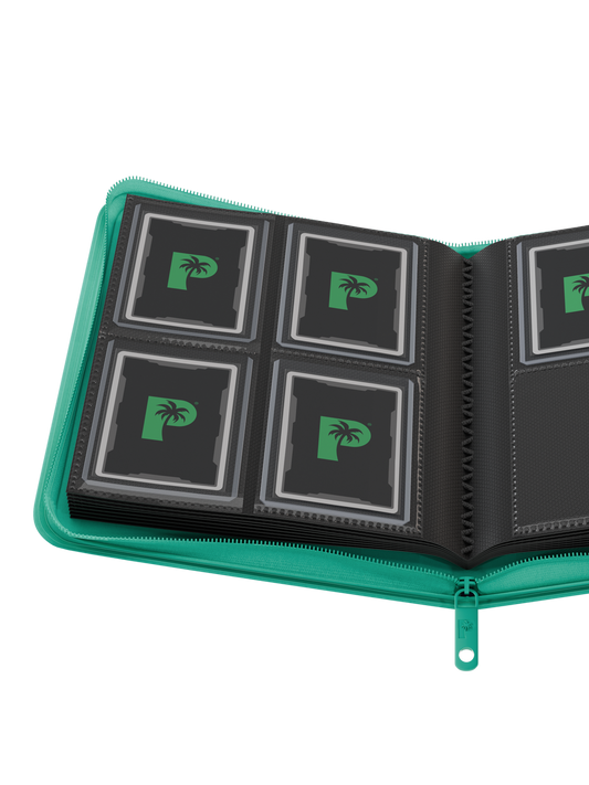 Palms Off Gaming | Collector's Series TOP LOADER Zip Binder - 4 Pocket - Turquoise