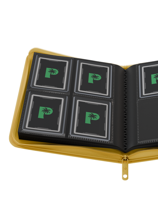 Palms Off Gaming | Collector's Series TOP LOADER Zip Binder - 4 Pocket - Yellow