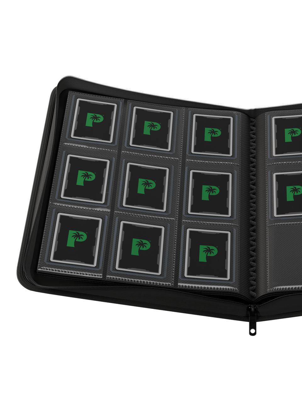 Palms Off Gaming | Collector's Series Top Loader Zip Binder - 9 Pocket - Black