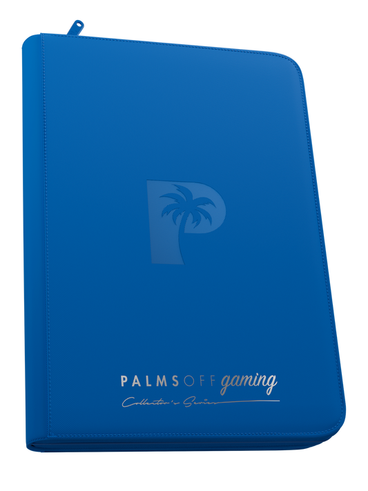 Palms Off Gaming | Collector's Series Top Loader Zip Binder - 9 Pocket - Blue