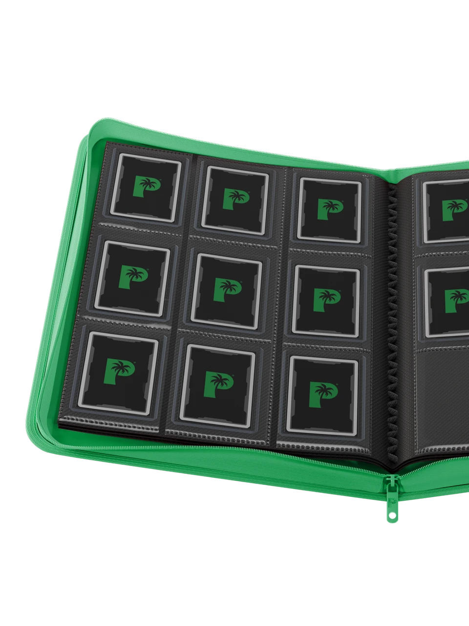Palms Off Gaming | Collector's Series TOP LOADER Zip Binder - 9 Pocket - Green