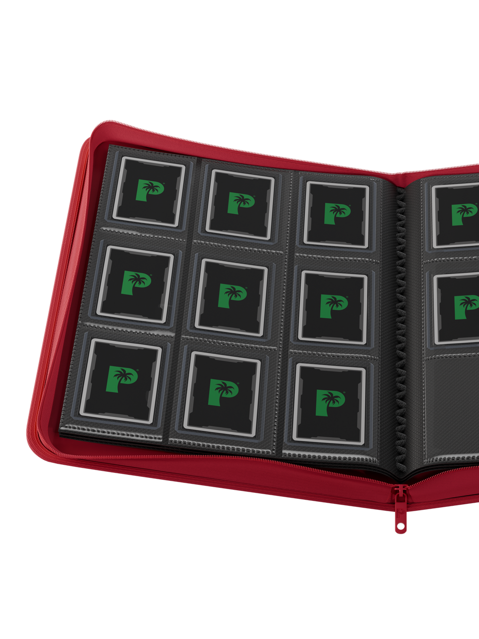 Palms Off Gaming | Collector's Series Top Loader Zip Binder - 9 Pocket - Red