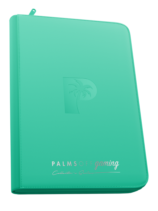 Palms Off Gaming | Collector's Series Top Loader Zip Binder - 9 Pocket - Turquoise